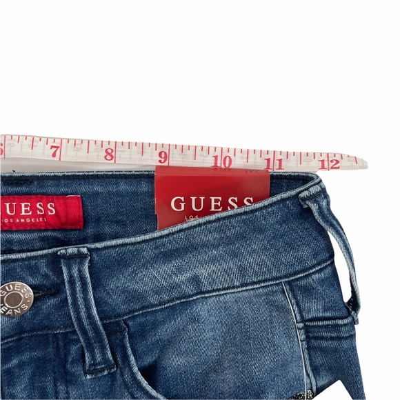 Guess Skinny Jeans Glitter Side Stripe Medium Wash - Picture 6 of 11